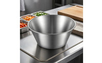 Round Stainless Steel Bowl Wide Rolled Rim Stainless Steel Mixing Bowl Cooking Utensil Tapered Shape for Disinfection Cabinet