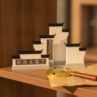 Chinese Style 3D Printed Ancient Architecture Micro Landscape Ornament for Aquariums and Bonsai