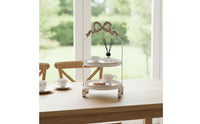 Decorative Two-Tier Tray Rack Vintage Round Tray Rack with Bow Top Versatile Dessert Display Stand Multi Layer for Countertop