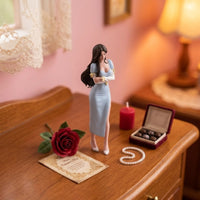 1/18 Female Figurine Detailed Miniature Figure with Dress Painted Diorama Figure for Model Builders