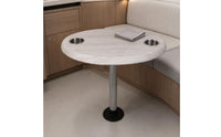 Round Boat Coffee Table Lightweight Yacht Tea Table Cup Holders
