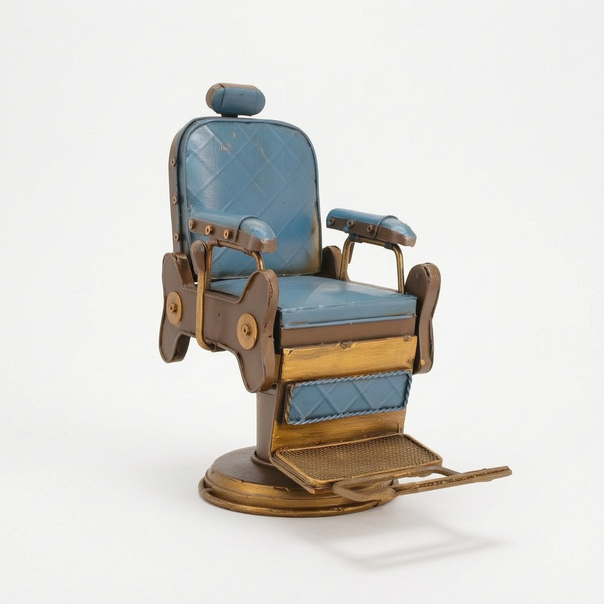Barber Chair Model Vintage-Style Miniature Barber Chair Retro Collectible for Barbers, Bookshelf, Office Desk