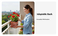 Railing Planter storage rackSaving Adjustable Railing Rack Easy to Install