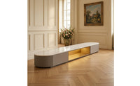 Minimalist Sleek-Profile Media Cabinet Modern TV Cabinet with Drawers Space-Saving Entertainment Center Versatile for Living Room