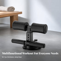 Padded Rollers Suction Sit-up Bar Cushioned Touch-Point Surfaces Ab Workout Assistant Stable Frame Crunch Exercise Guide