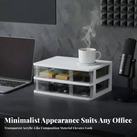 Transparent Drawers 3-Drawer Storage Box Large Capacity Stackable letter-size document organizer sturdy construction Desktop Organizer Easy to Clean for Professionals, Home Organizers, residents, Workstation, Study Room, Countertop