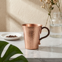 Copper Cup with Saucer Handmade Hammered Copper Mug Handmade for Home Cafe