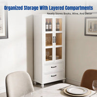 Hardwood Display Cabinet, Glass Door Storage, Modern Minimalist Wall-Mounted Shelving for Living Room