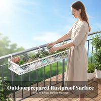 Space-Saving Hanging ing Planter Double hanger Design over-the Plant planter holder long-ultimateing Metal Frame blossom Pot Holder Easy Installation for Apartment Dwellers, Gardeners, Homeowners, Balcony, Patio, Fence