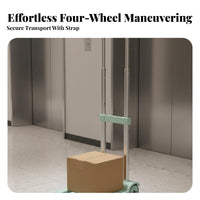 Foldable Lightweight Collapsible Hand Truck Space-Saving Folding Hand Truck Heavy Duty 4-Wheel Flatbed Cart Adjustable Handle for Homeowners, Apartment Dwellers, Travelers, Home Use, Shopping, Travel, Warehouse