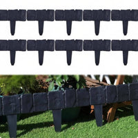 Fake Stone Garden Fence Weatherproof Interlocking Garden Fence Border for Yard