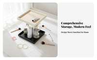 Rotating Makeup Tower Easy to Clean Multi-Compartment cosmetic Station for Bedroom