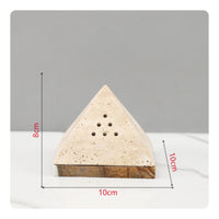 Pyramid Incense Burner Stone-Like Incense Holder with Base Minimalist Ornament for Hotel Reception