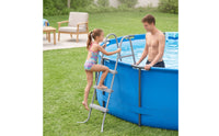 Above Ground Pool Ladder Gray Pool Ladder with Steel Frame Stable for Backyard