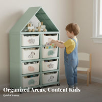 children's Book and Toy Organizer front-facing Display for young children, Educators