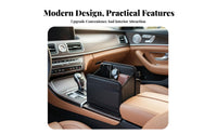 Multi-Pocket Design Between-Seat Car Organizer Large Capacity Leather Car Seat Organizer Easy Installation for Women, Family Travel