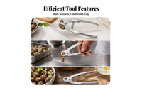 Stainless Steel Snail Tail Cutter Pliers Curved Handles Spring-Loaded Snail Pliers Riveted Joint Manual Tool Silver Finish