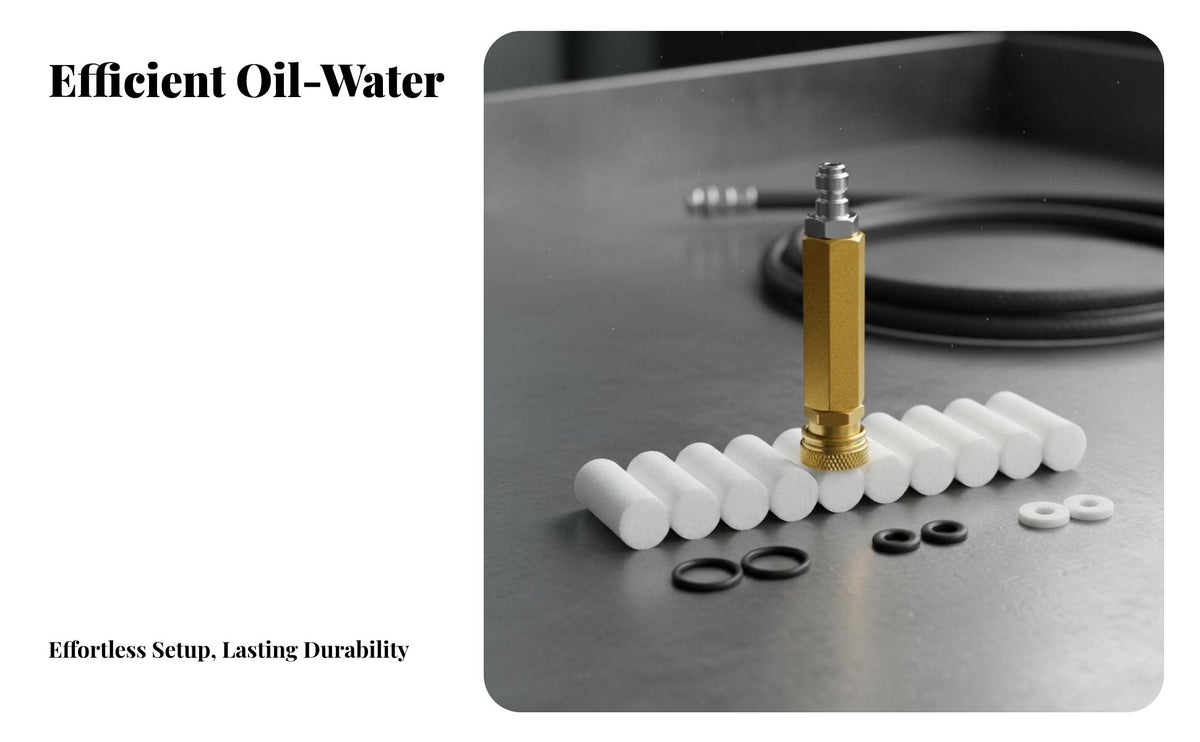 High Pressure Oil Water Separator Quick Connect Design 30MPA Air Pump Strainer Sturdy Construction Air Pump Strainer for Hobbyists, Workshop, Garage