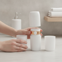 Portable Travel Toothbrush and Toothpaste Holder with Mouthwash Cups