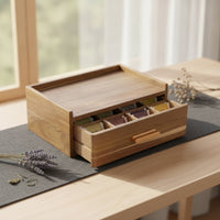 Space-Saving Tea Bag Organizer with Drawer Compact Tea Organizer with Drawer Slim Sturdy for Kitchen Countertop