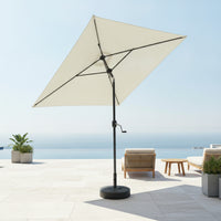 Rectangular Patio Umbrella Tilt-Adjustable Patio Umbrella with Base Resistant for Cafe Owners, Garden, Balcony, Terrace