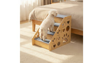 Wooden Pet Staircase Carpeted Dog Steps with Carpet Sturdy Furniture for Older Pets, Sofa