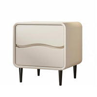 Modern Design Fluted Drawer Nightstand Sturdy Construction Wavy Front Cabinet Rounded Corners Bedside Table Ample Storage for Design Enthusiasts, Apartment Dwellers, Homeowners, Hallway, Home Office