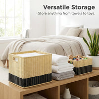 Baskets for Living Room Storage, Home Organizer Laundry Hamper, Toy Basket, Apartment Dweller Woven Basket, Decor Enthusiast Storage