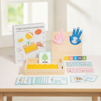 Child-Led Sand Tray Set with Cards Learning Sand Tray with Wooden Board Tactile Math Counting Board Fine-Motor for Preschoolers, Toddlers, Homeschool, Classroom, Playroom