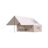 Inflatable Tent with Awning Spacious Inflatable Tent with Mesh Openings and Doors Portable for Outdoor Trips, Car Camping