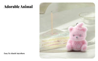 3D Resin Bear Pendant DIY Flocked Bear Charm Adorable Craft Supply for Crafters, Teenagers, Keychain Making, Car Decoration