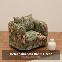 Photography Prop 1:6 Scale Sofa Realistic Details Miniature Doll Couch With Pillow for Children, Living Room Scene, Desktop Decoration