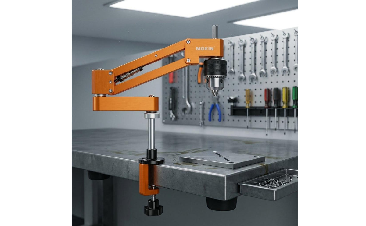 Clamp Mount Cantilever Tapping Bracket Hex Key Included Tapping Cantilever Bracket for Workbench, Workshop