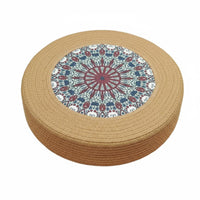 Meditation Floor Pillow Thickened Woven Mat Seat Pillow Woven Mat Pillow Japanese Design Braided Floor Pillow