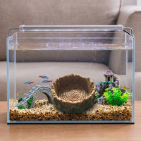 Snake Accessories for Vivarium Resin Tree Stump, Tip Resistant Stump Food Bowl, Aquarium Caves and Hides for Fish, Shrimp and Small Reptiles