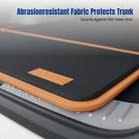 SUV Car Trunk Pet Mat, Waterproof, Abrasion-Resistant, Universal Dog Seat Cover, Foldable, Black with Orange Edge