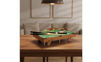 Pool Table Miniature Design Kids Pool Table Toy Improves Hand-Eye Coordination Tabletop Billiards Game for Home