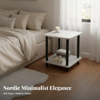 Minimalist Design Bedside Nightstand Compact Size Sofa End Table Versatile Usage Narrow Side Table Sturdy Construction for Apartment Dwellers, Families with Children, Living Room, Small Areas, Home Office, Entryway