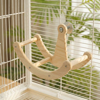 Bird Solid Wood Running Wheel for Parrot Exercise, Wooden Pet Bird Wheel, Cockatiel Toy and Parrot Enrichment, Indoor Bird Exercise Wheel
