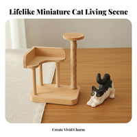 Realistic Intricate Dollhouse Cat Tree Photography Prop Miniature Cat Scratching Post Cute Design for Adults, Miniature Scene S