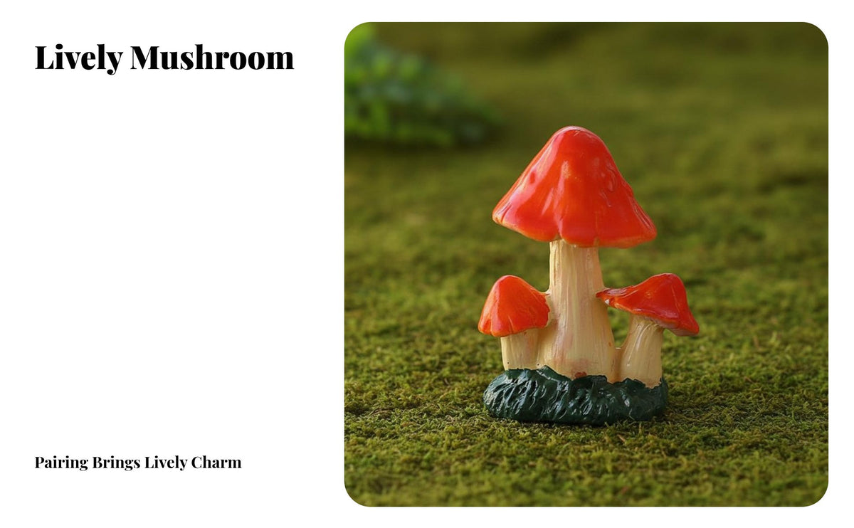 DIY Craft Resin Toadstool Sculpture Figurine Realistic Design Resin Toadstool Sculpture Statue Detailed Sculpture for Crafters