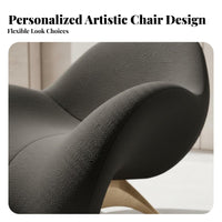 Italian design CrescentShaped Armchair Designer Piece Deep Seat Armchair distinctive Shape Accent Chair Artistic for Interior Designers, Apartment Dwellers, Hotel Lobby, Living Room, Reception Area, Bedroom