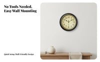 Silent Wall Clock Non Ticking European Decorative Timepiece for Living Room, Bedroom, Kitchen