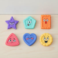 6 Pieces Soft Silicone Press Toy Textured Sensory Press Toy Flexible Stress Ball Hand-Held for Party Favors, Classroom, Travel