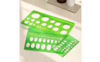 3 Pieces Geometric Template Ruler Translucent Circle Drawing Template Measuring Ruler with Circle Cutouts for Designers, Design Professionals