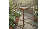 Feathered Bath Weatherproof Garden Bird Feeder Bowl Rustproof Outdoor Decor for Backyard