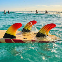 3 Pieces Surfboard Fin with Double-Tab Base Compatible Double-Tab Base-Style Thruster Fin Fins with Double Tabs Honeycomb