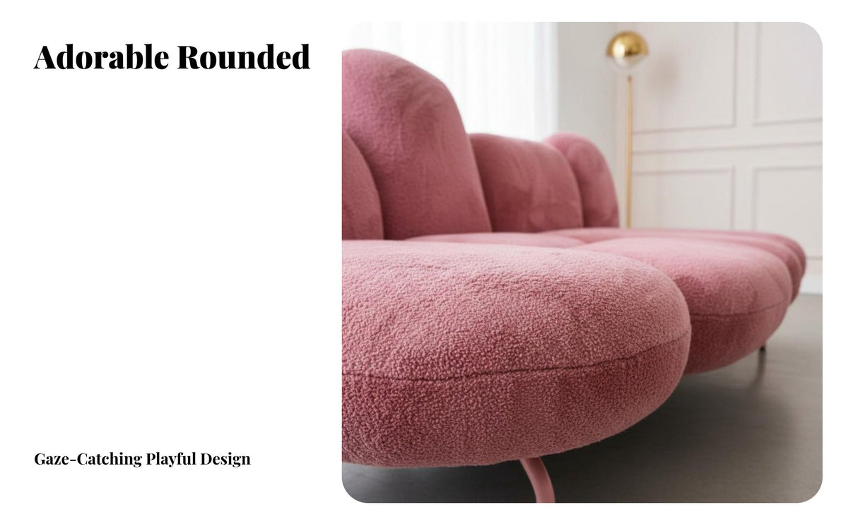 Powder plush Chair Romantic design Oversized Deep-Seat Lounger French Inspired Accent Seating for Girls, Women, vanity area, Lounge Area, perusing corner