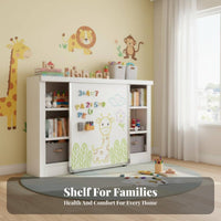 Storage Unit with Whiteboard Doors Sturdy Construction 5-Tier Storage Cabinet Large Capacity storage unit for Children, Book Lovers, Bedroom, Study, Playroom