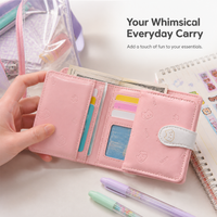 Cute Cartoon Cat Tri-fold Short Wallet for Women, Multi-card Slot Coin Purse